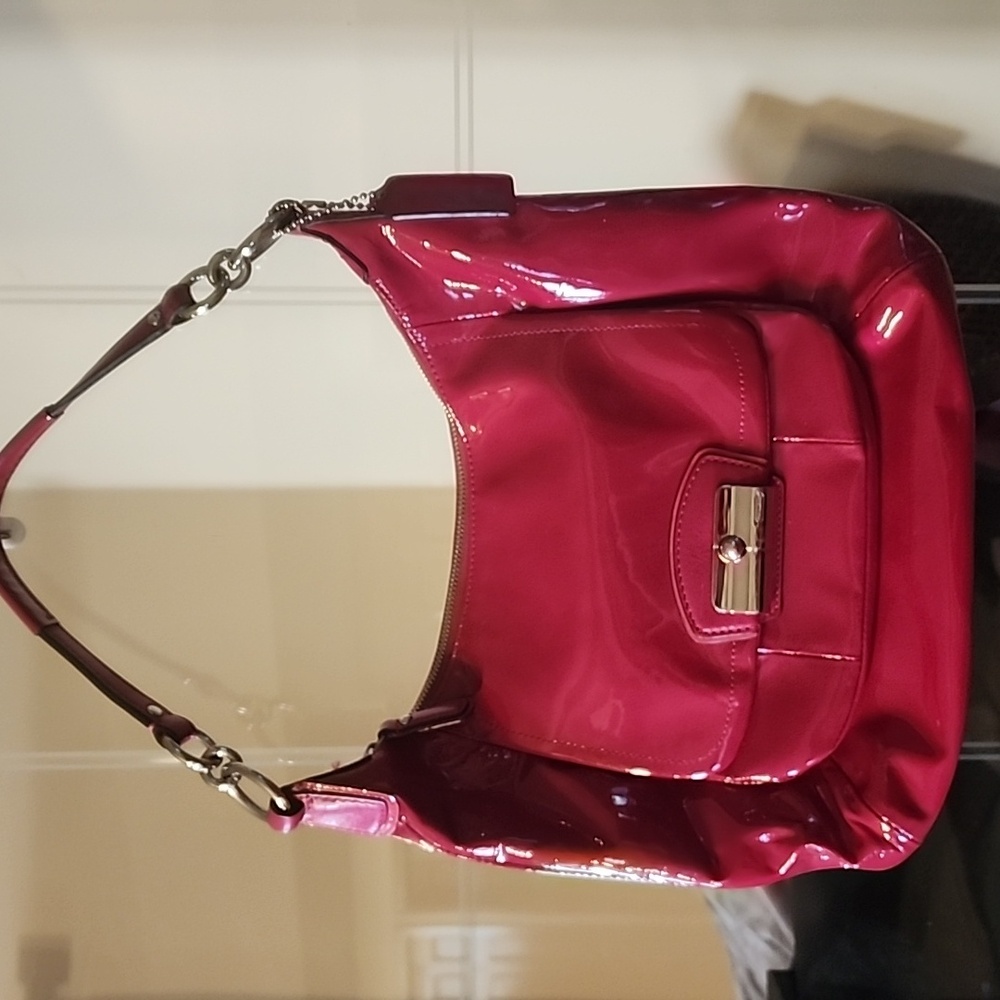 Elegant Pink Coach Shoulder Bag